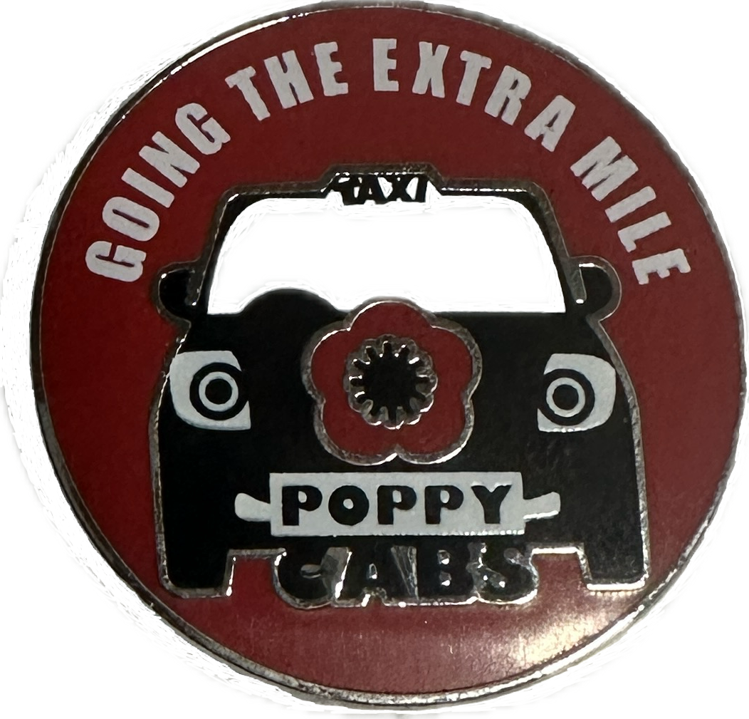 Goingthe extra mile Poppy Cab badge